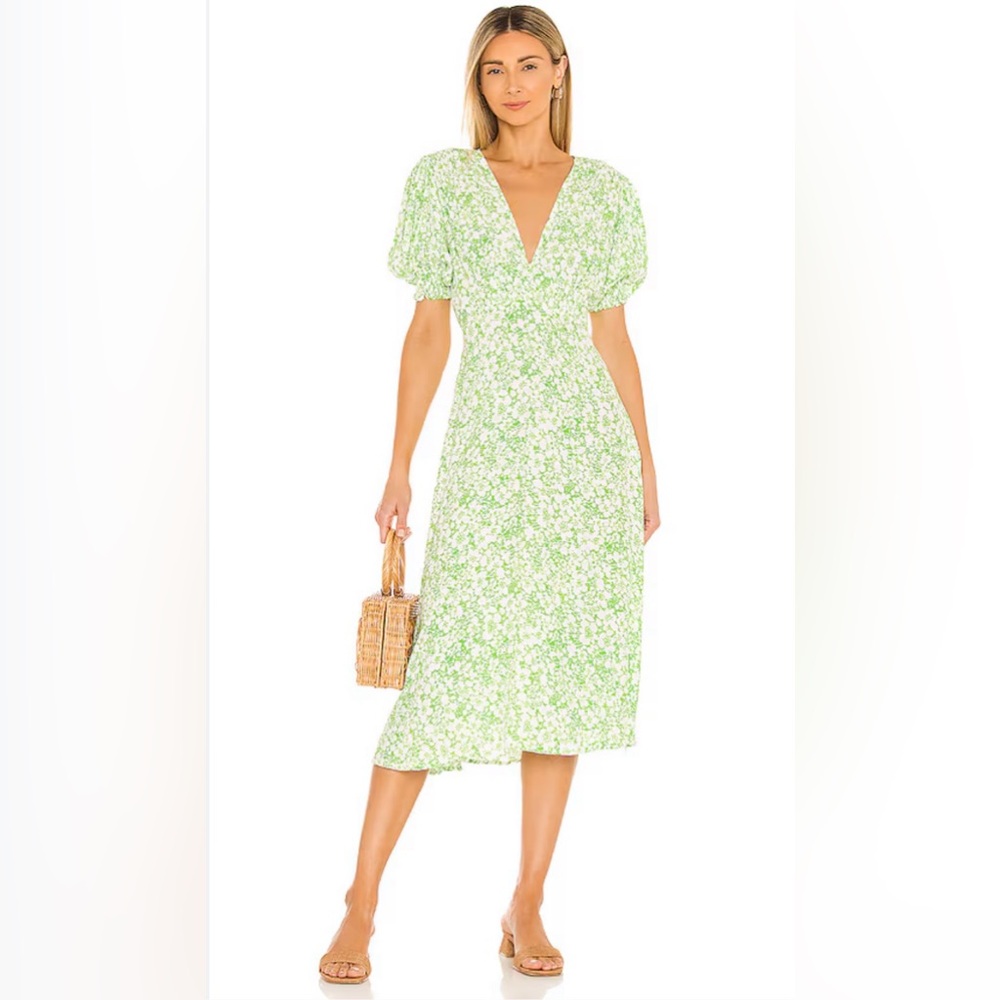 Faithfull the Brand Marie Louise Midi Dress in Freja Floral - Size Small/US 4